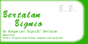 bertalan bignio business card